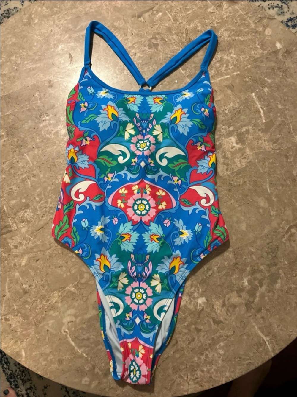 Women’s Blue Floral One-Piece Cupshe Swimsuit